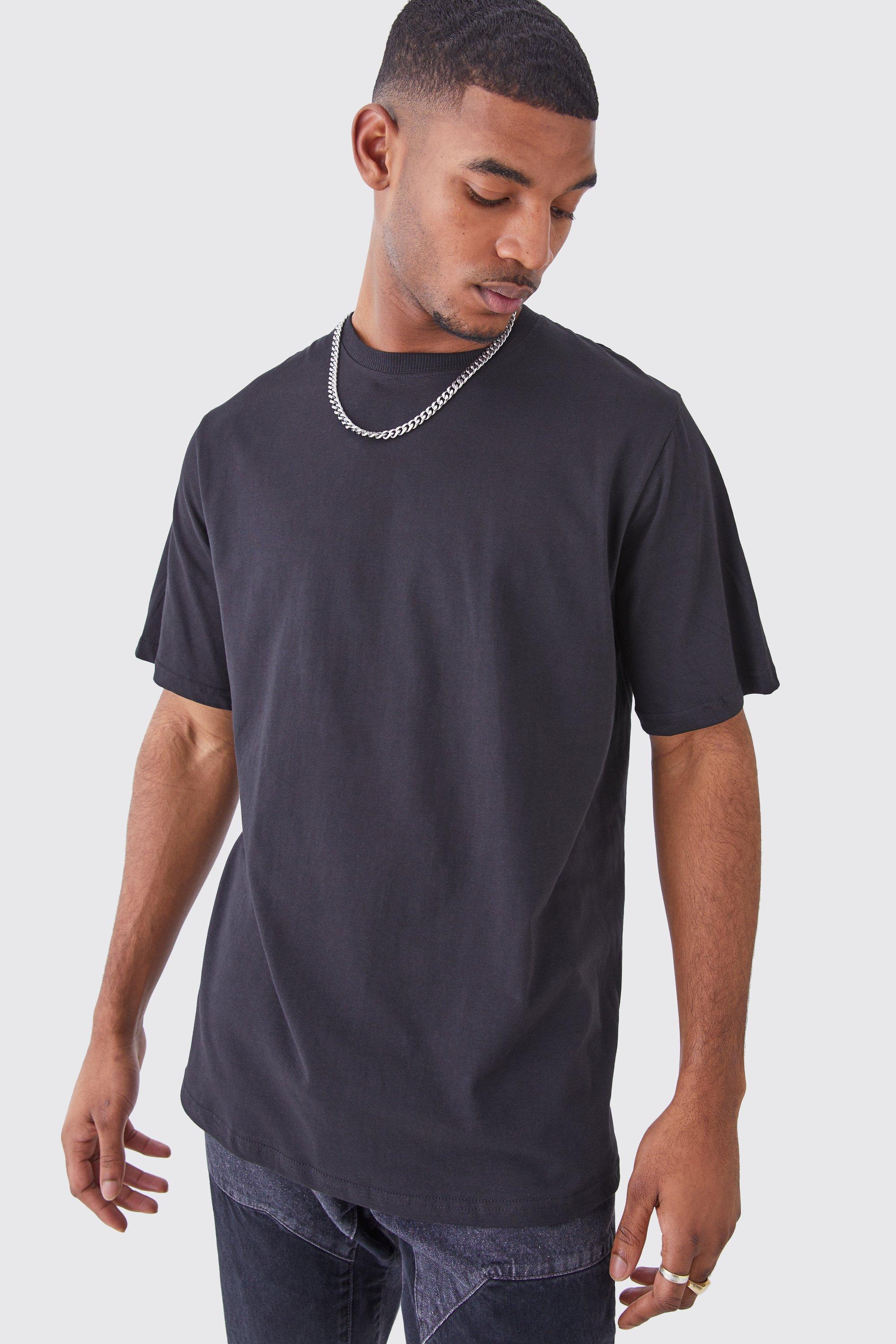 Mens long 2025 back t shirt