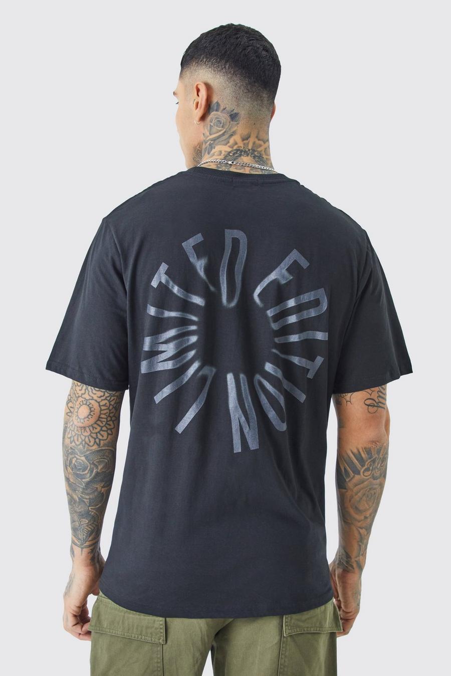 Black Tall Oversized Limited Edition Back Print T-shirt
