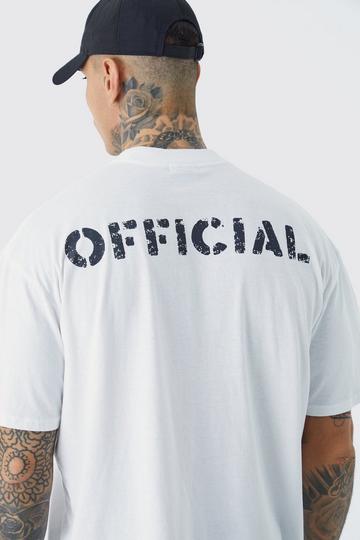 White Tall Oversized Official Back Print T-shirt