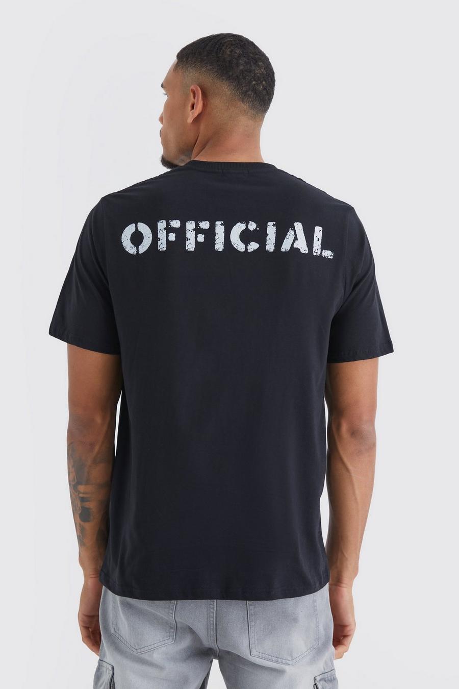 Black Tall Oversized Official Back Print T-shirt