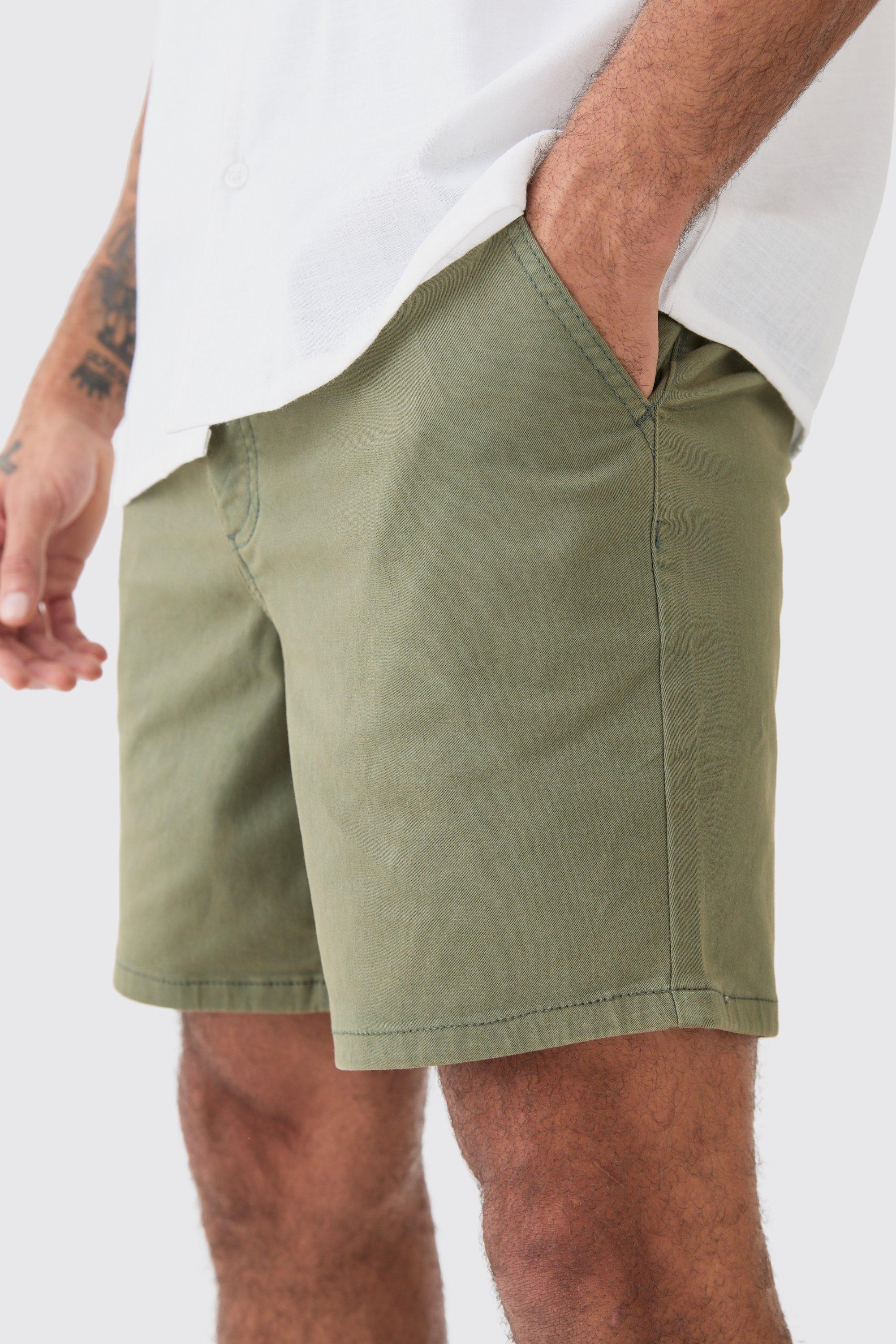 Mens skinny khaki shorts hotsell