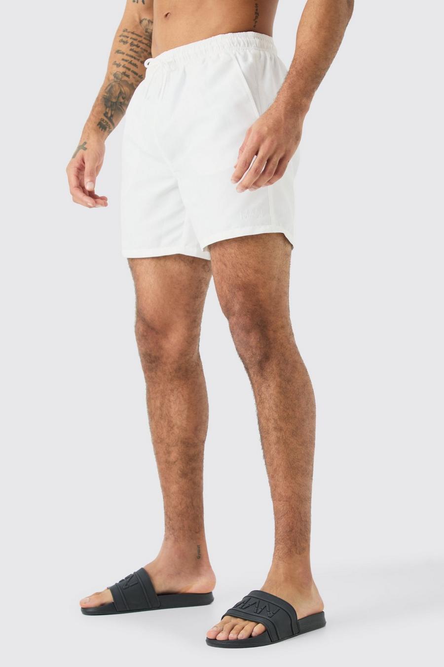 White blanc Original Man Mid Length Swim Short