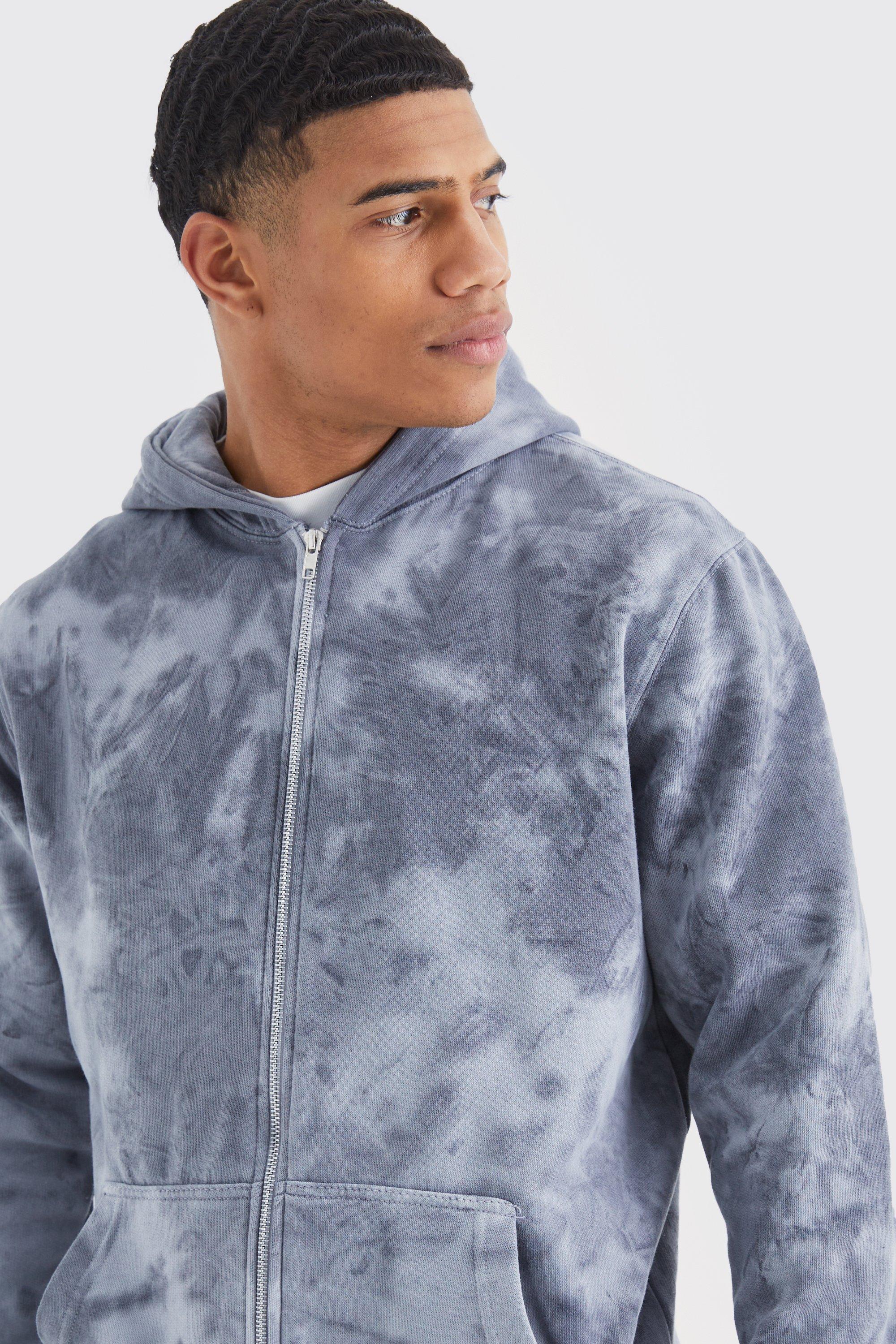 Tie dye zip up hoodie mens new arrivals