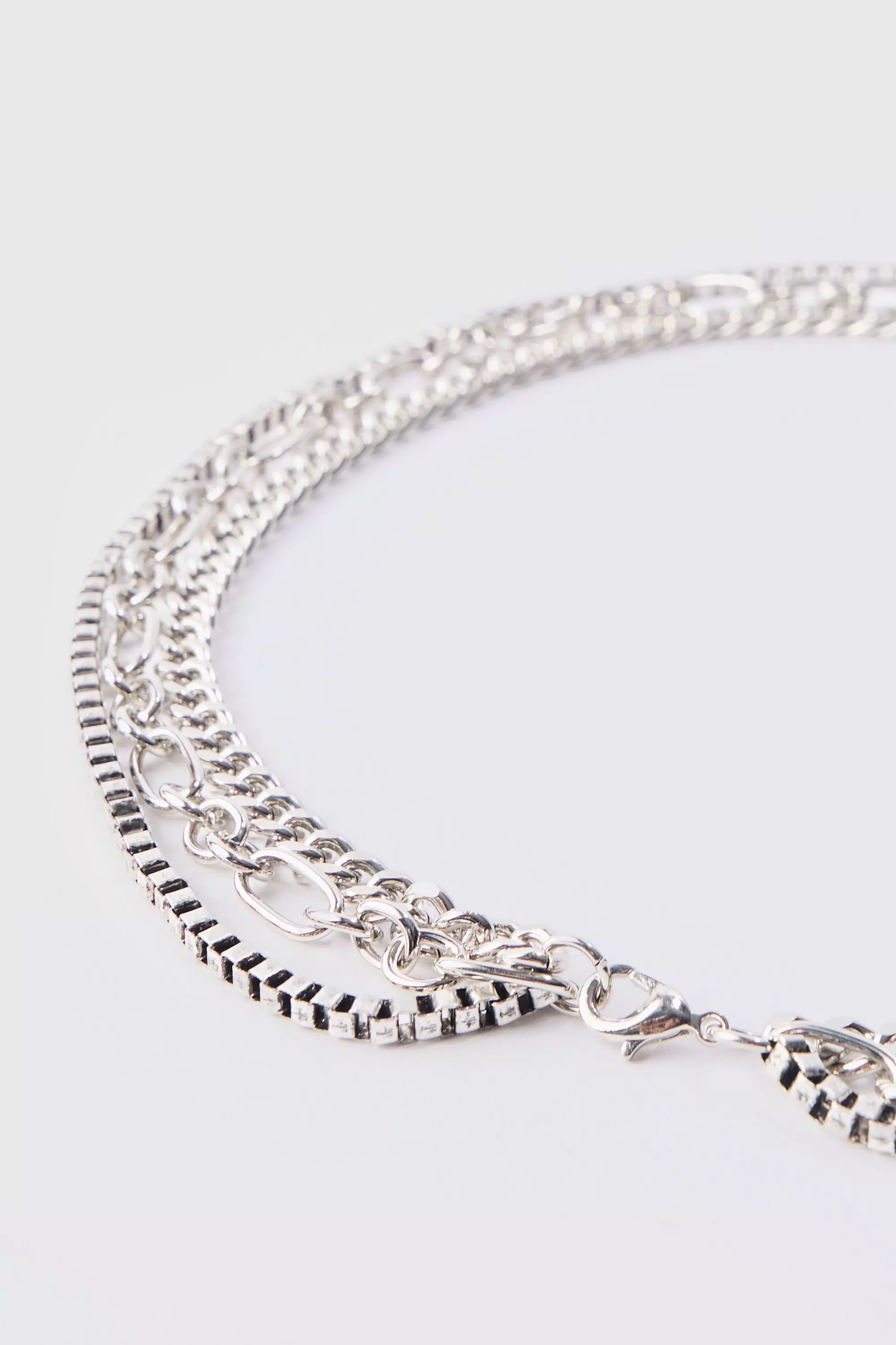 Silver Cross Multi Layer Necklace alternative image