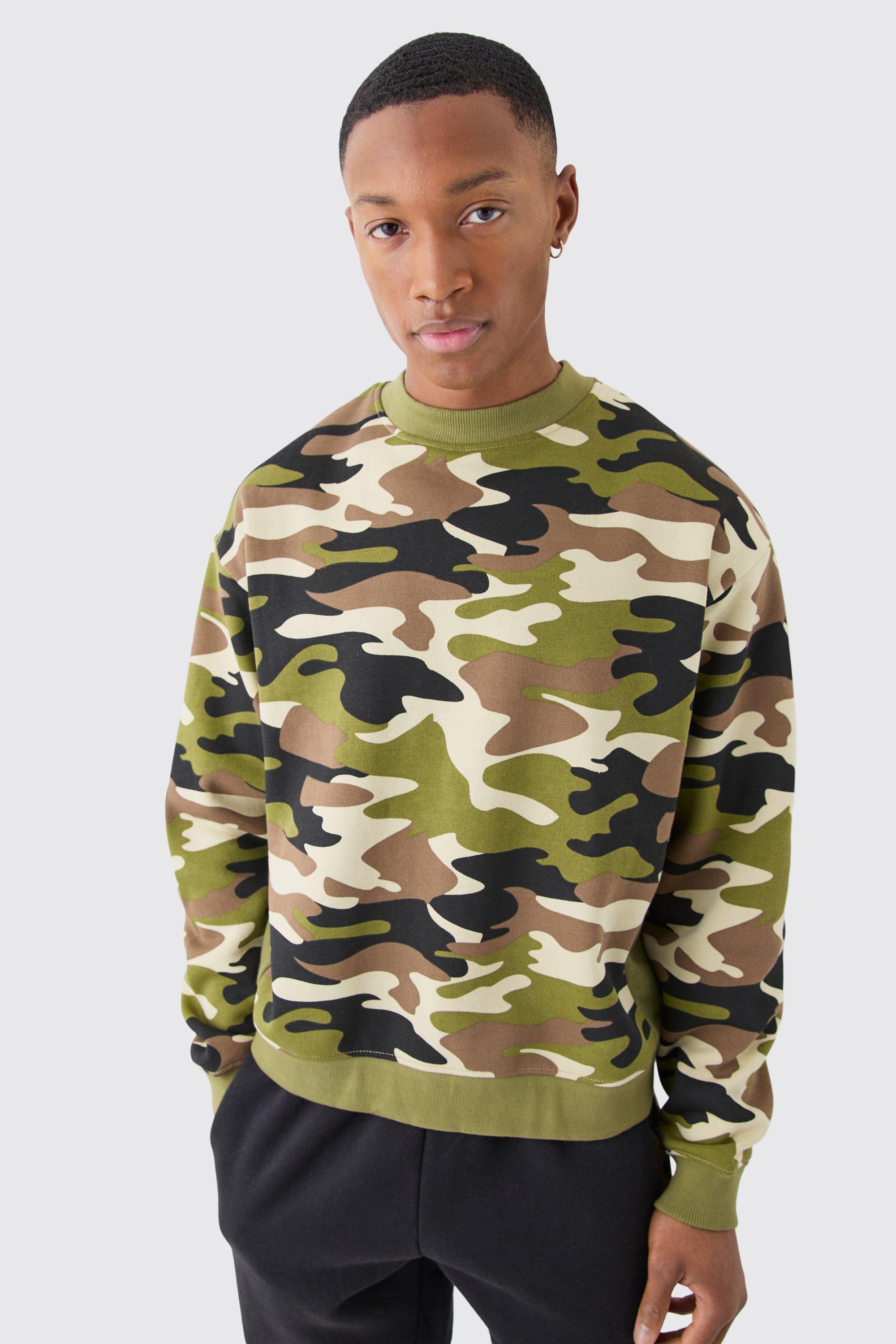 Oversized sale camo sweatshirt