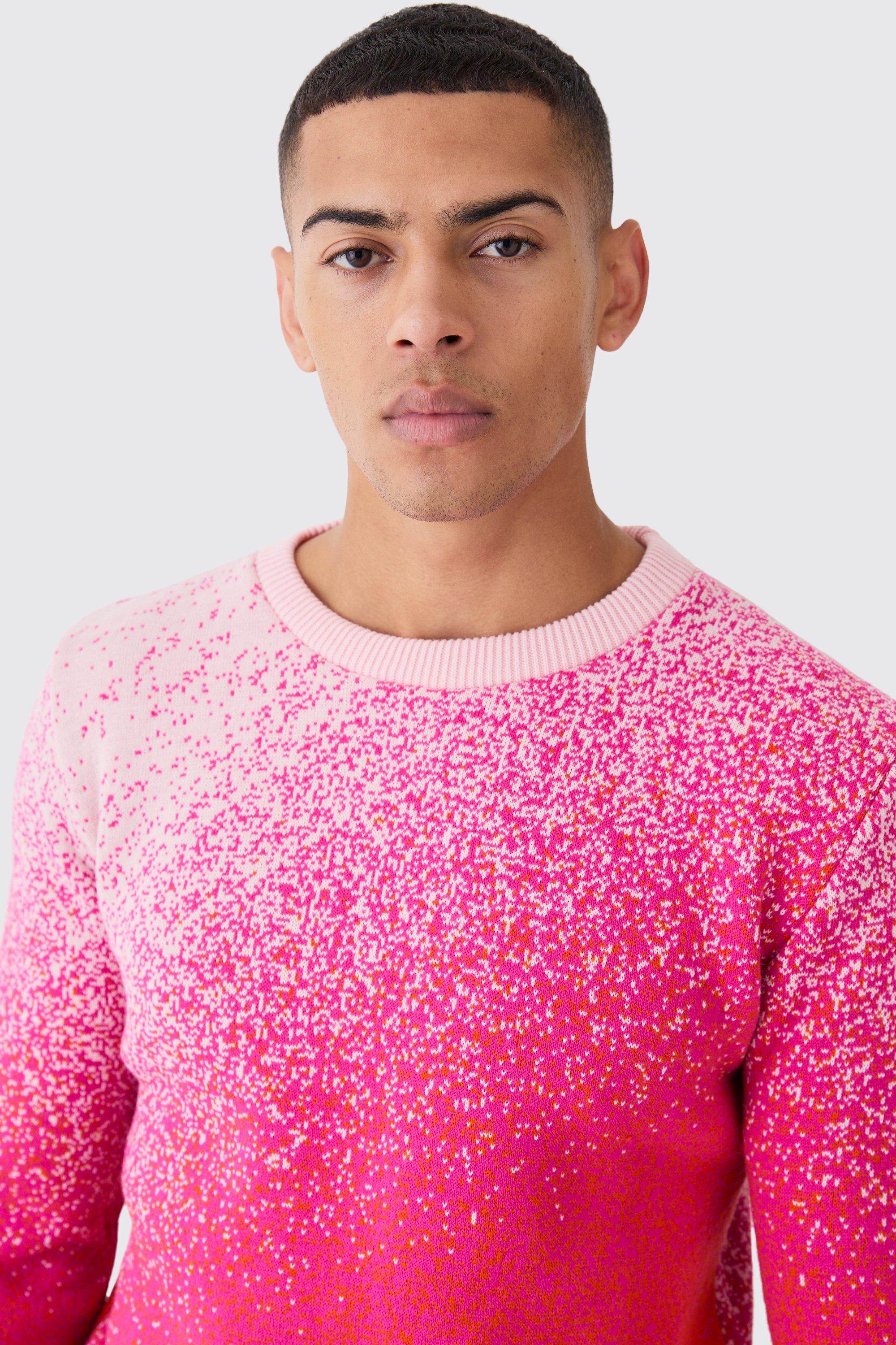 Mens pink outlet crew neck jumper