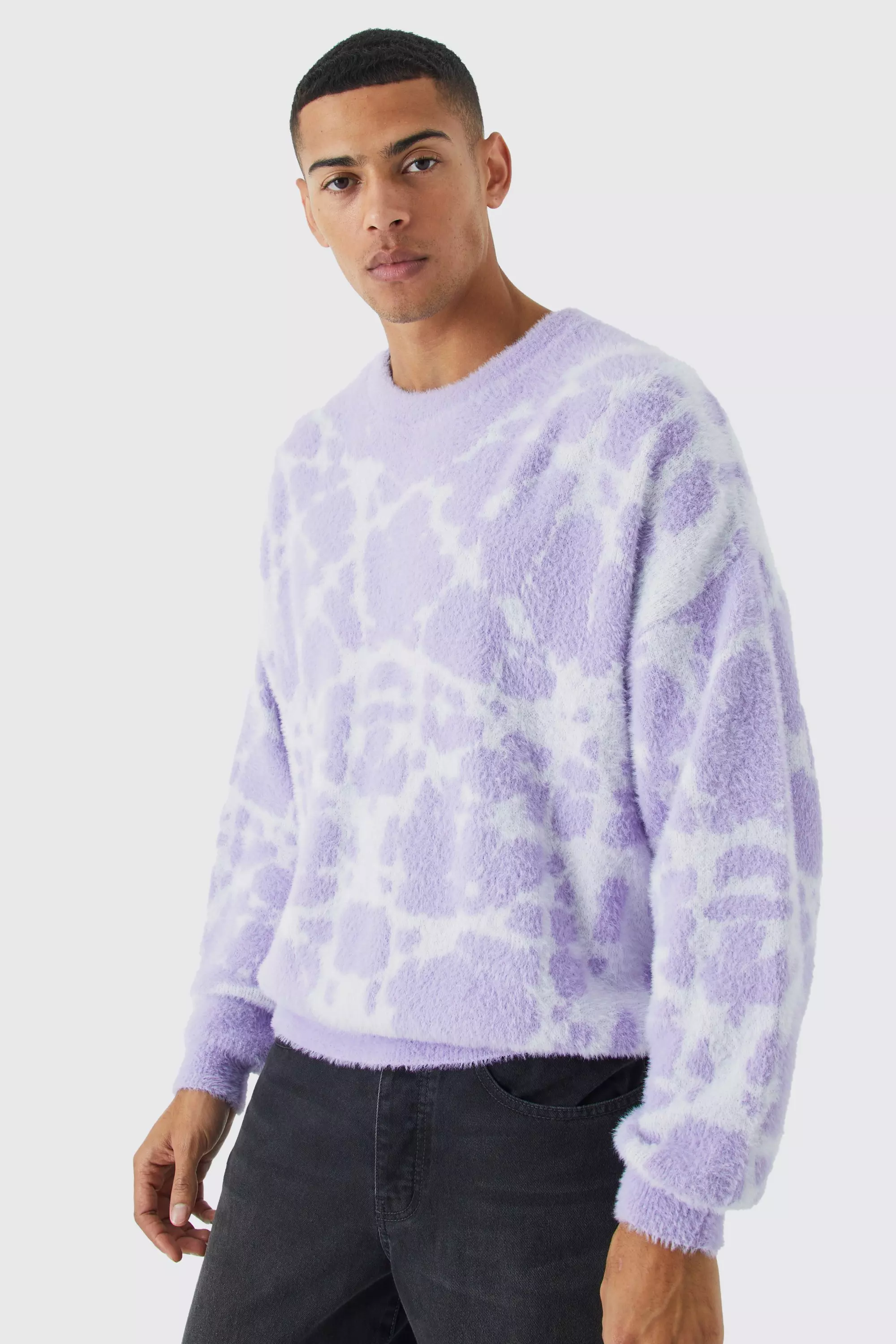 Lilac fluffy jumper shop