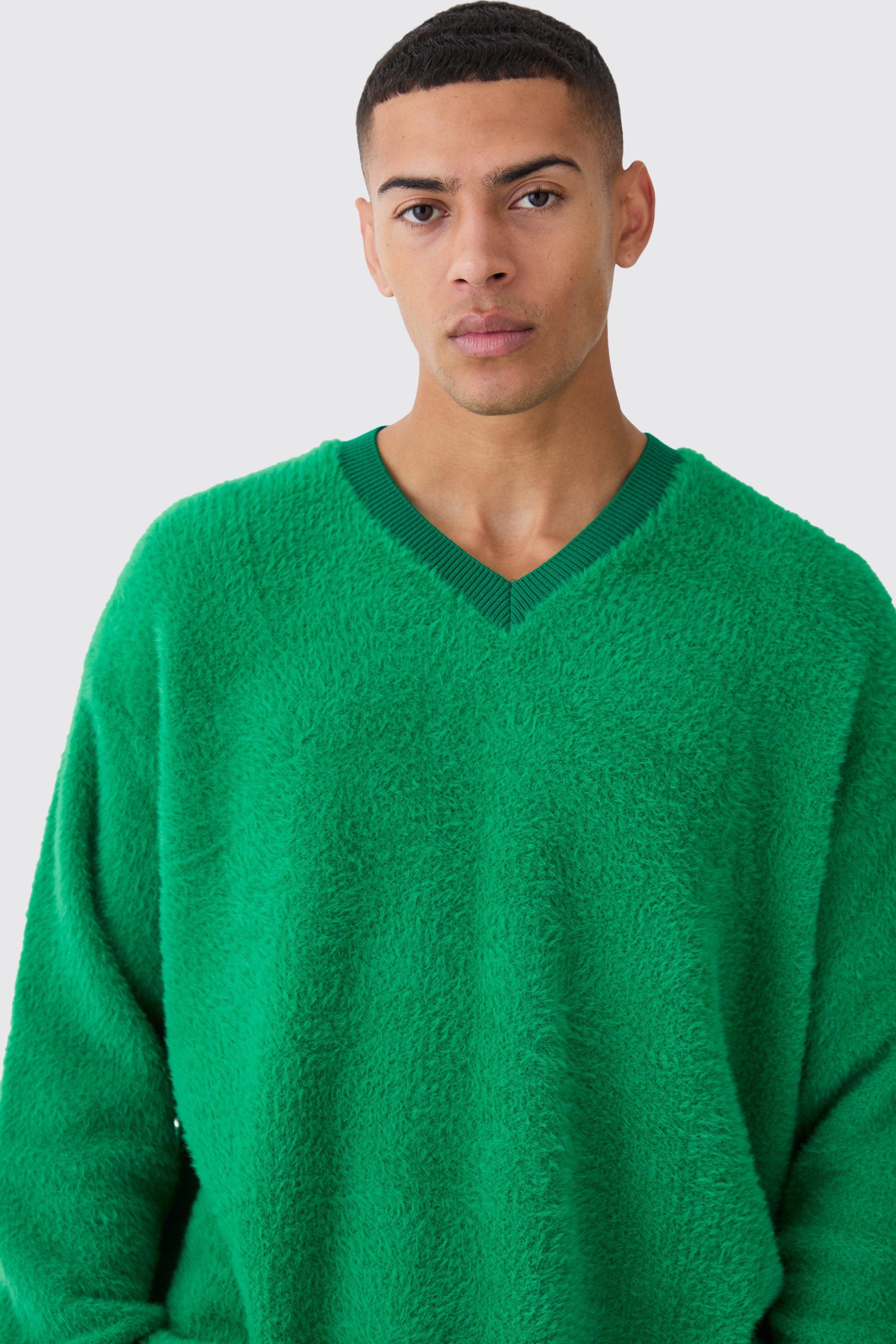 Fluffy green clearance jumper