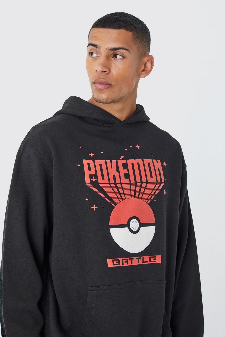 Black Pokemon Oversize hoodie med tryck image number 1