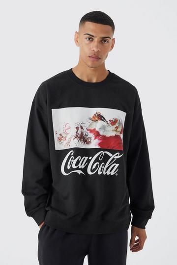 Oversized Christmas Coca Cola License Sweatshirt black