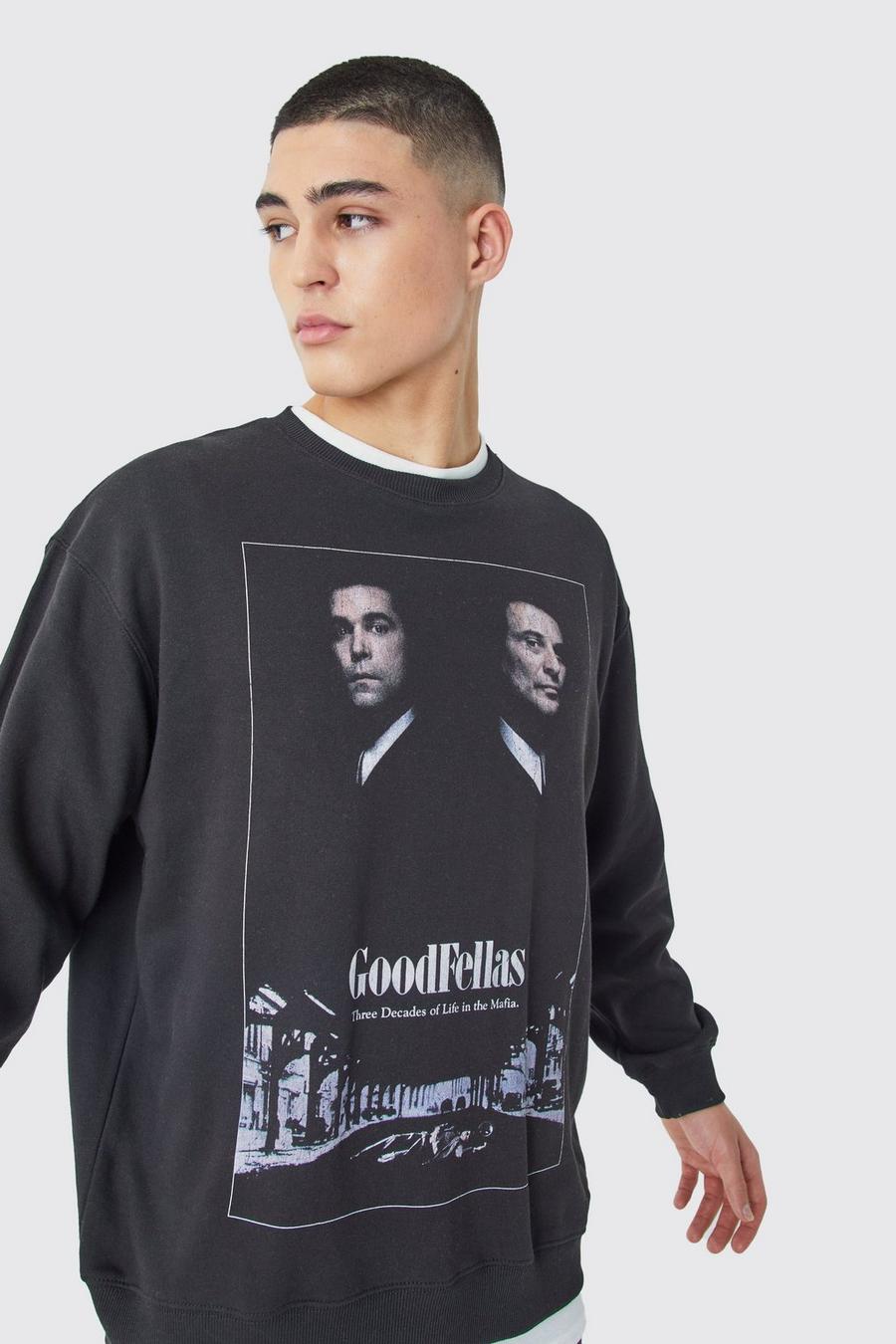 Oversize Sweatshirt mit lizenziertem Goodfellas-Print, Black