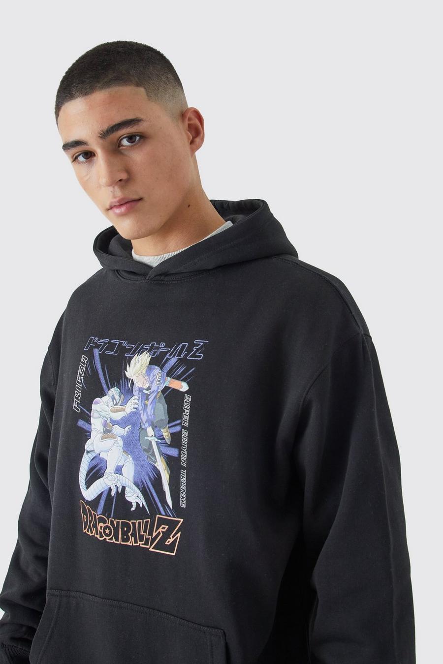 Black Dragonball Z Oversize hoodie med tryck image number 1