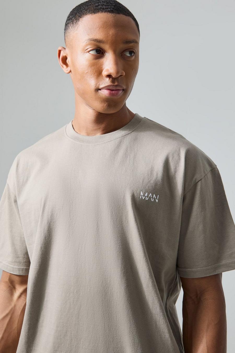 Man Active Oversize T-Shirt, Sand beige
