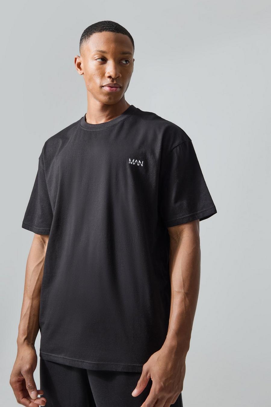 Man Active Oversize T-Shirt, Black