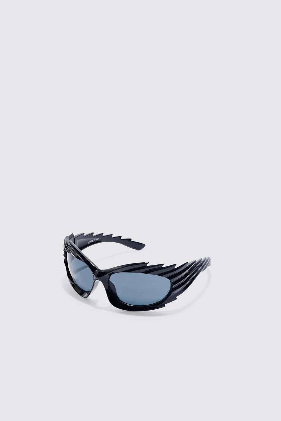 Gafas de sol estilo nadador de plástico, Black image number 1