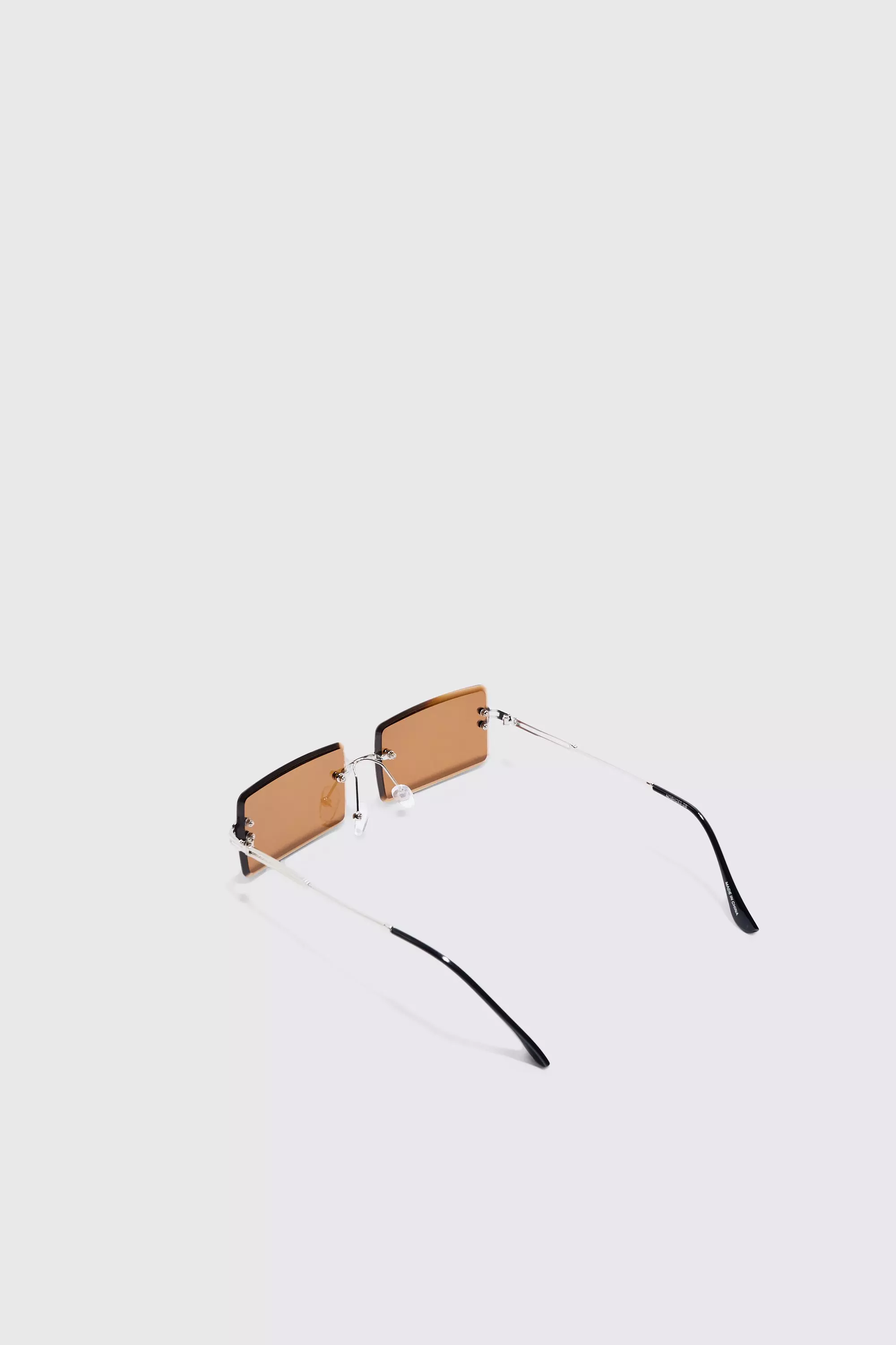 Brown Rimless Rectangular Sunglasses alternative image