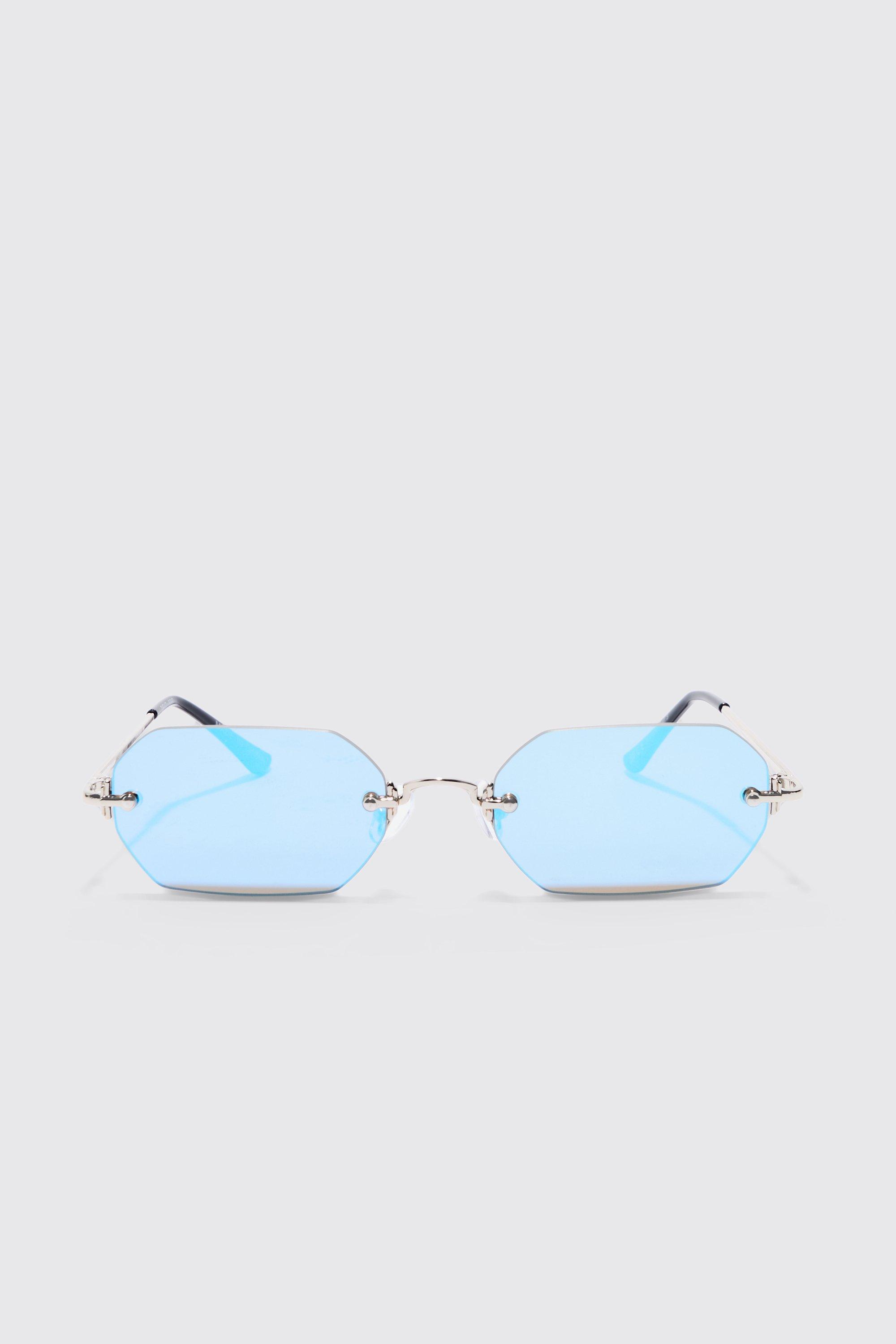 Hexagonal rimless glasses online