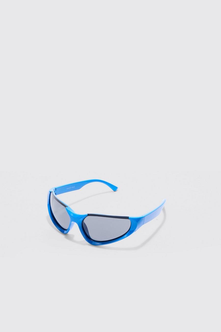 Rahmenlose Racer-Sonnenbrille, Blue image number 1