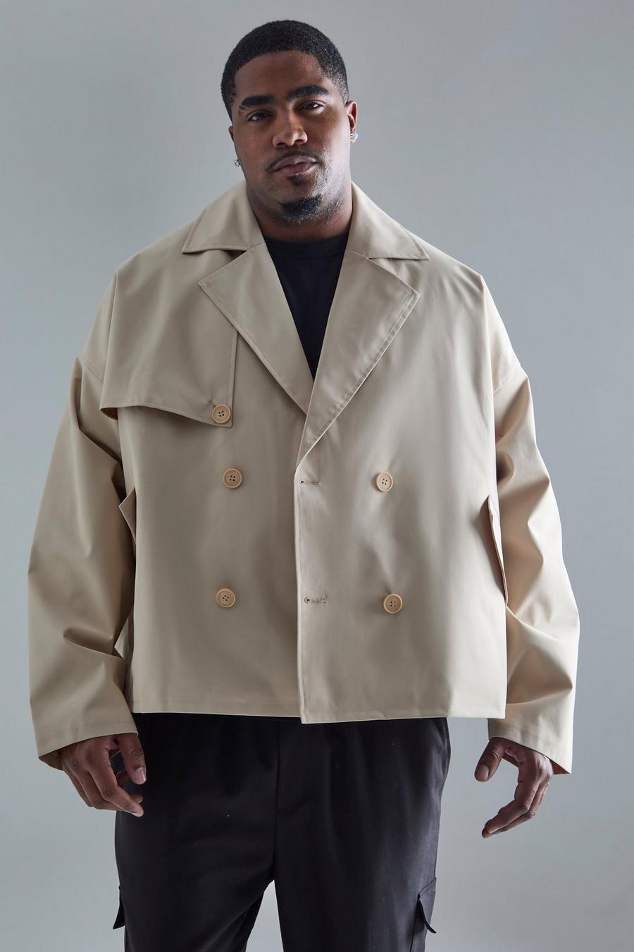 Sand Plus Cropped Double Breasted Trench Coat image number 1