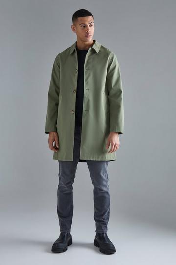 Khaki Classic Contrast Panel Trench Coat