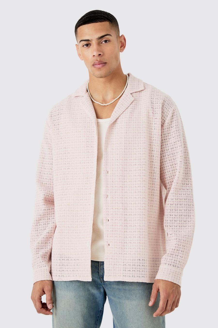 Chemise oversize à manches longues, Pink image number 1