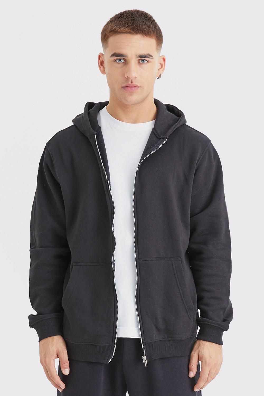 Men's Oversized Zip Through Hoodie | Boohoo UK