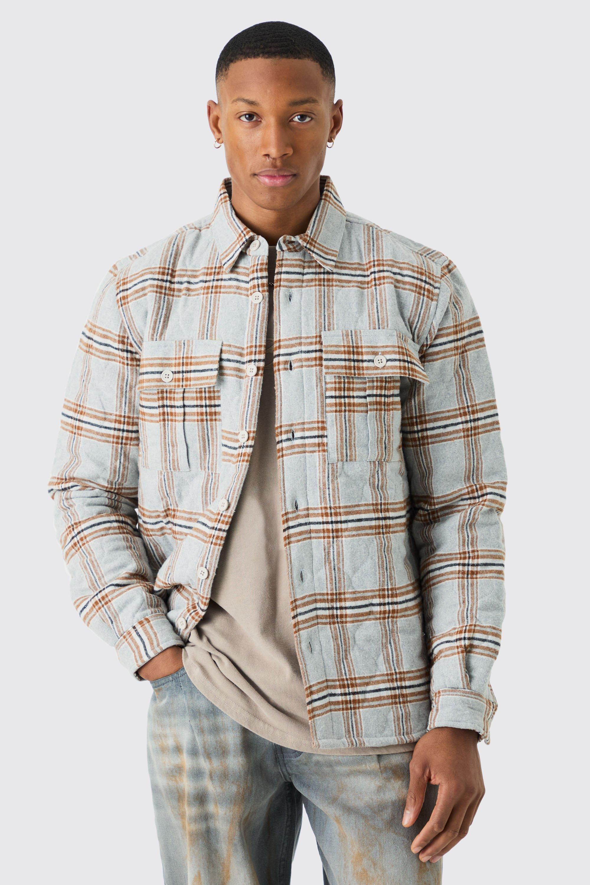 Quilted Flannel Shirt Jacket | boohoo