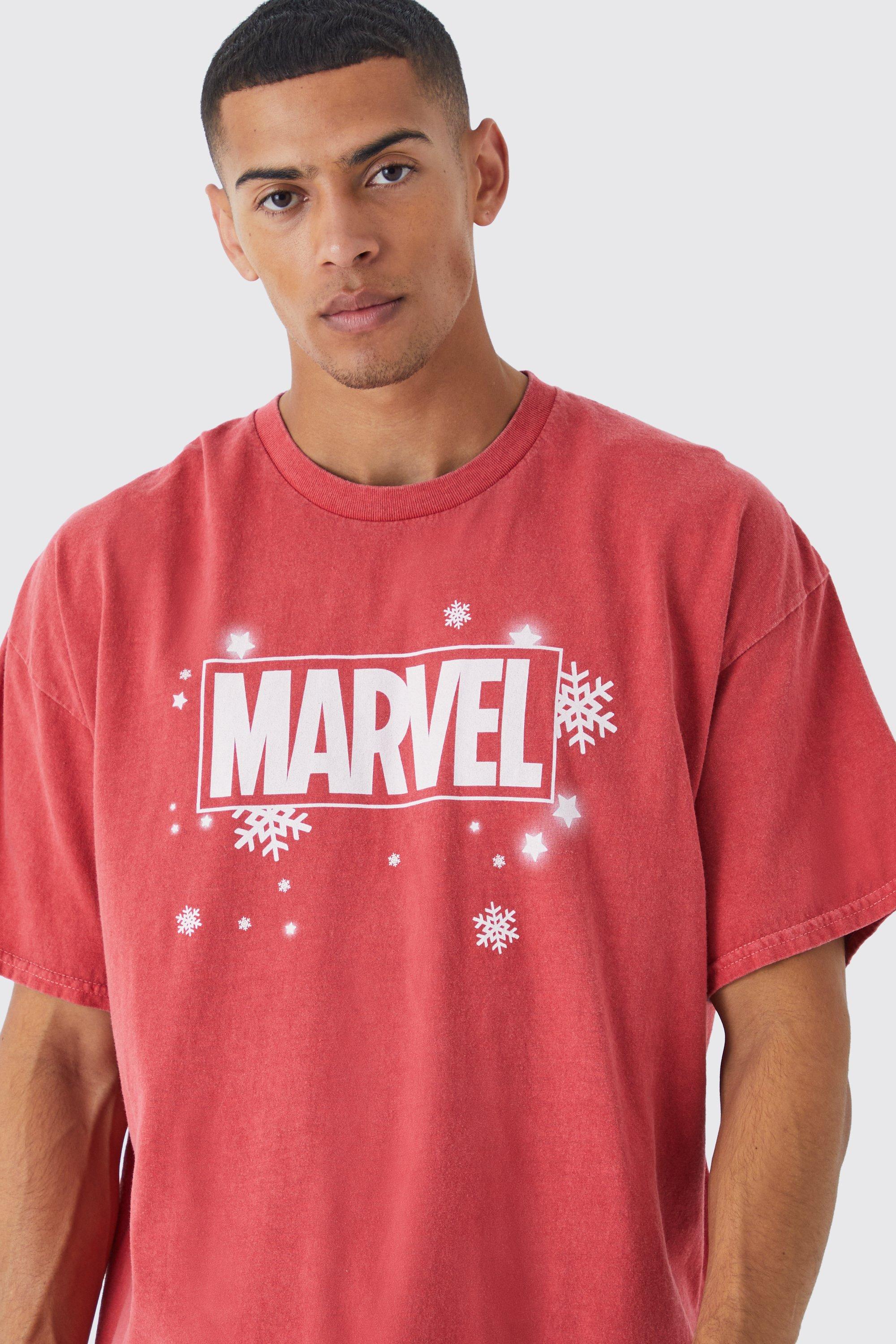 Oversized Marvel Christmas License T shirt