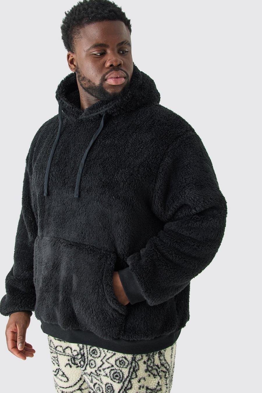 Black Plus Oversize hoodie i teddy image number 1