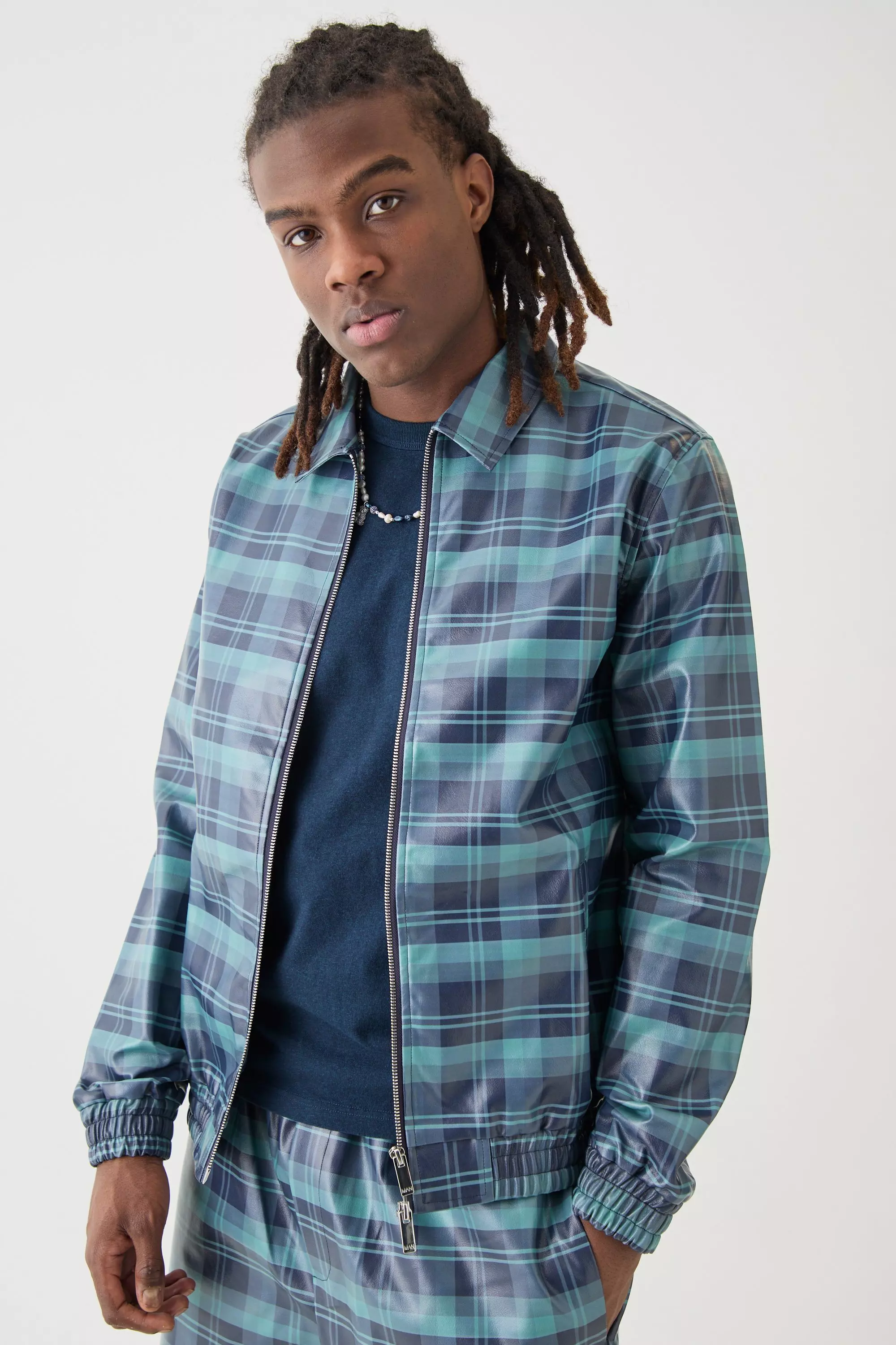 Navy Zip Through Check Pu Harrington alternative image