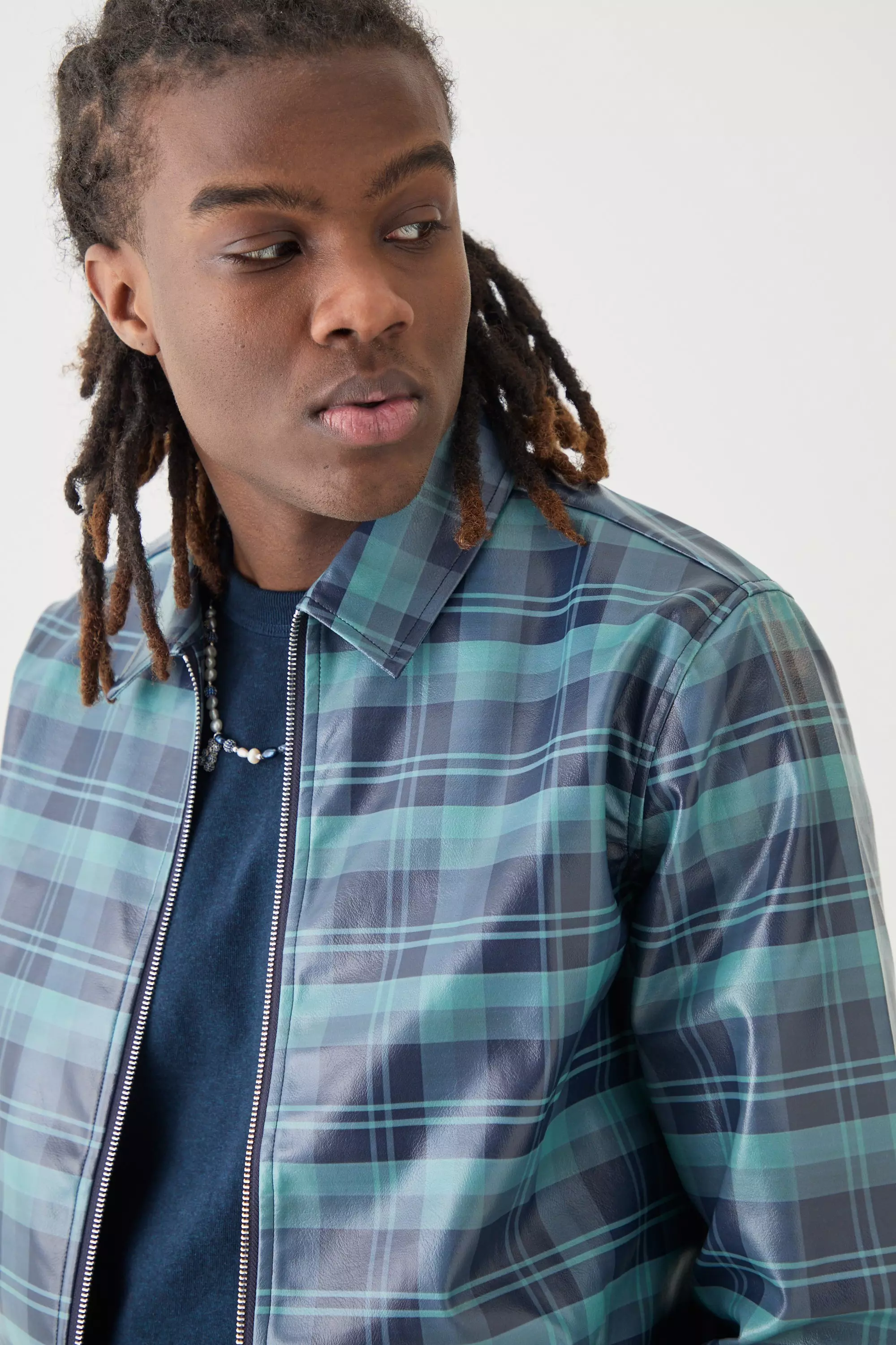 Navy Zip Through Check Pu Harrington alternative image