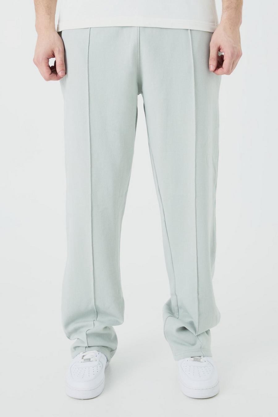 Pantaloni tuta Tall rilassati con nervature e nervature, Light grey image number 1