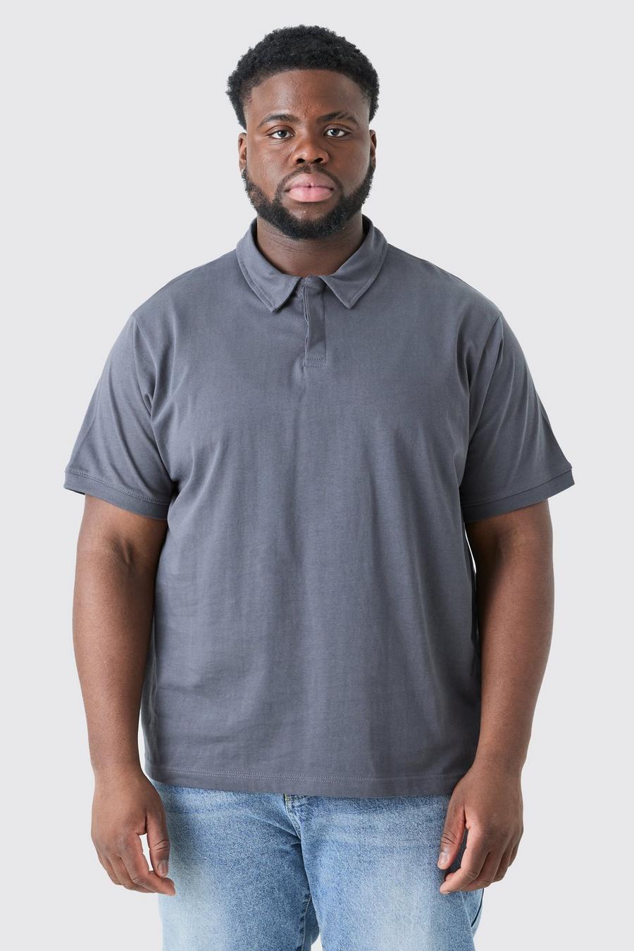 Grande taille - Polo boutonné, Charcoal image number 1
