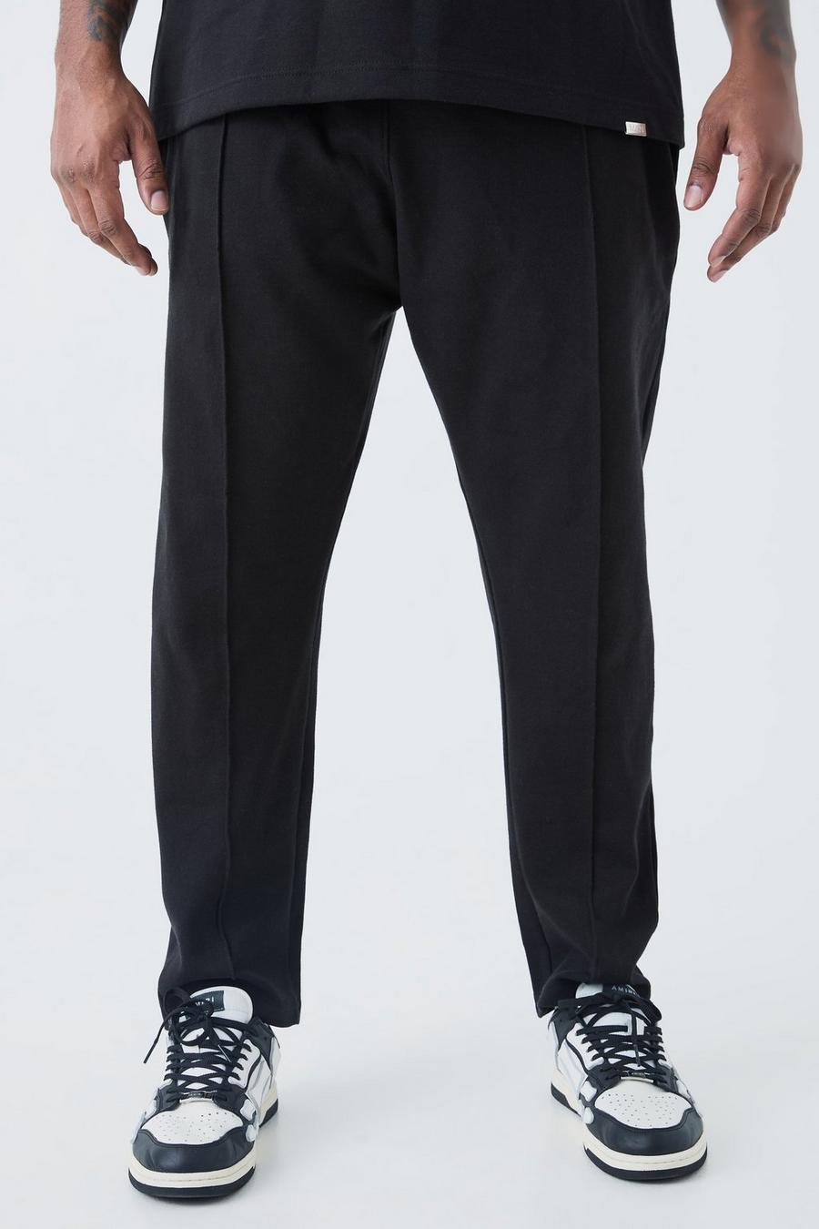 Pantalón deportivo Plus ajustado con alforza, Black