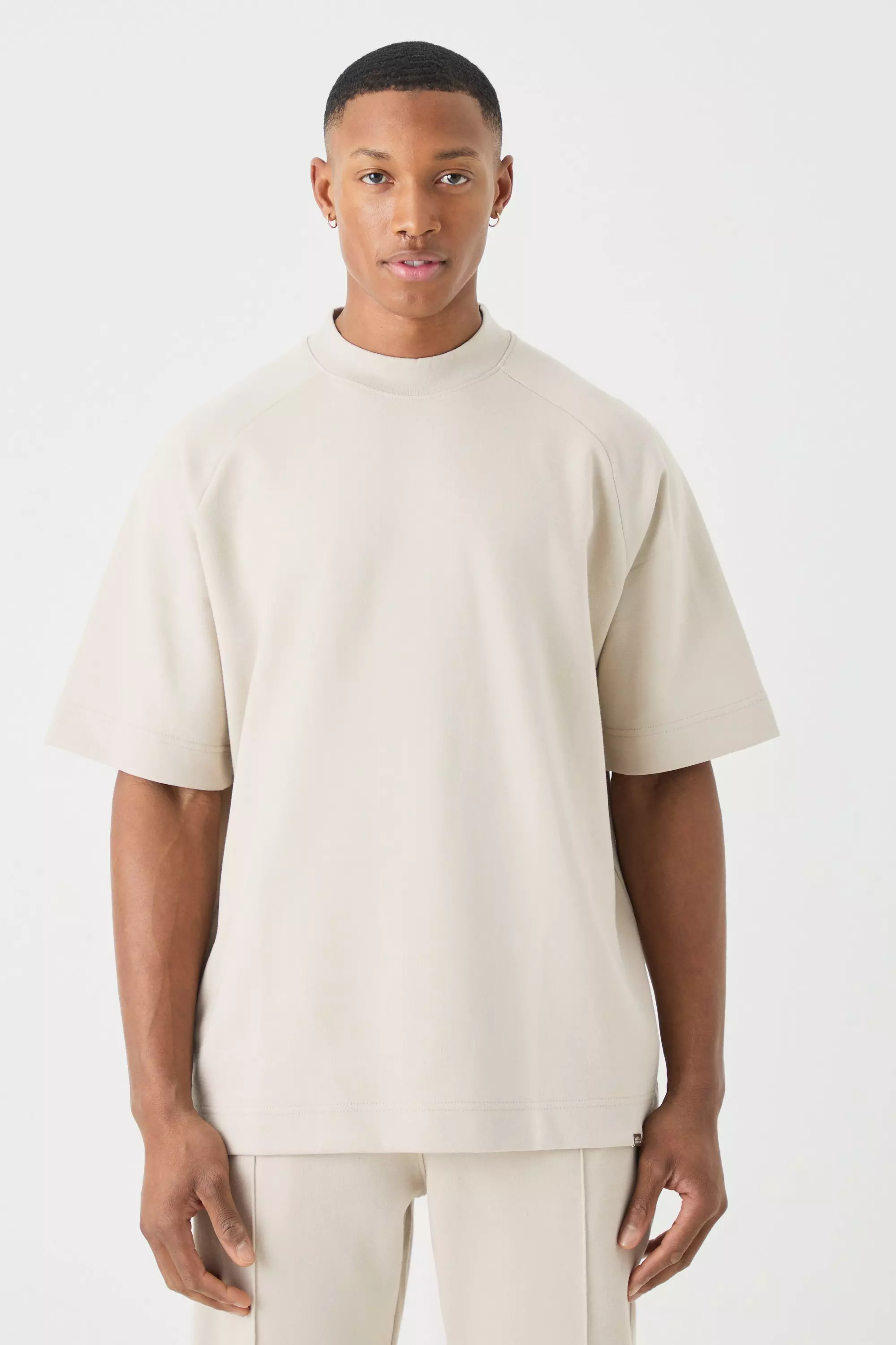 Stone Man Oversized Extended Neck Raglan Heavy Interlock T-shirt alternative image