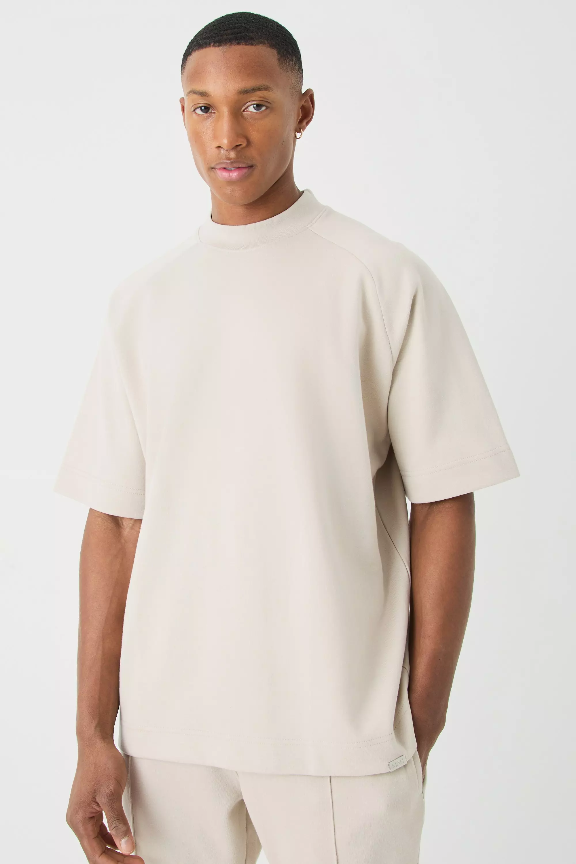 Stone Man Oversized Extended Neck Raglan Heavy Interlock T-shirt alternative image