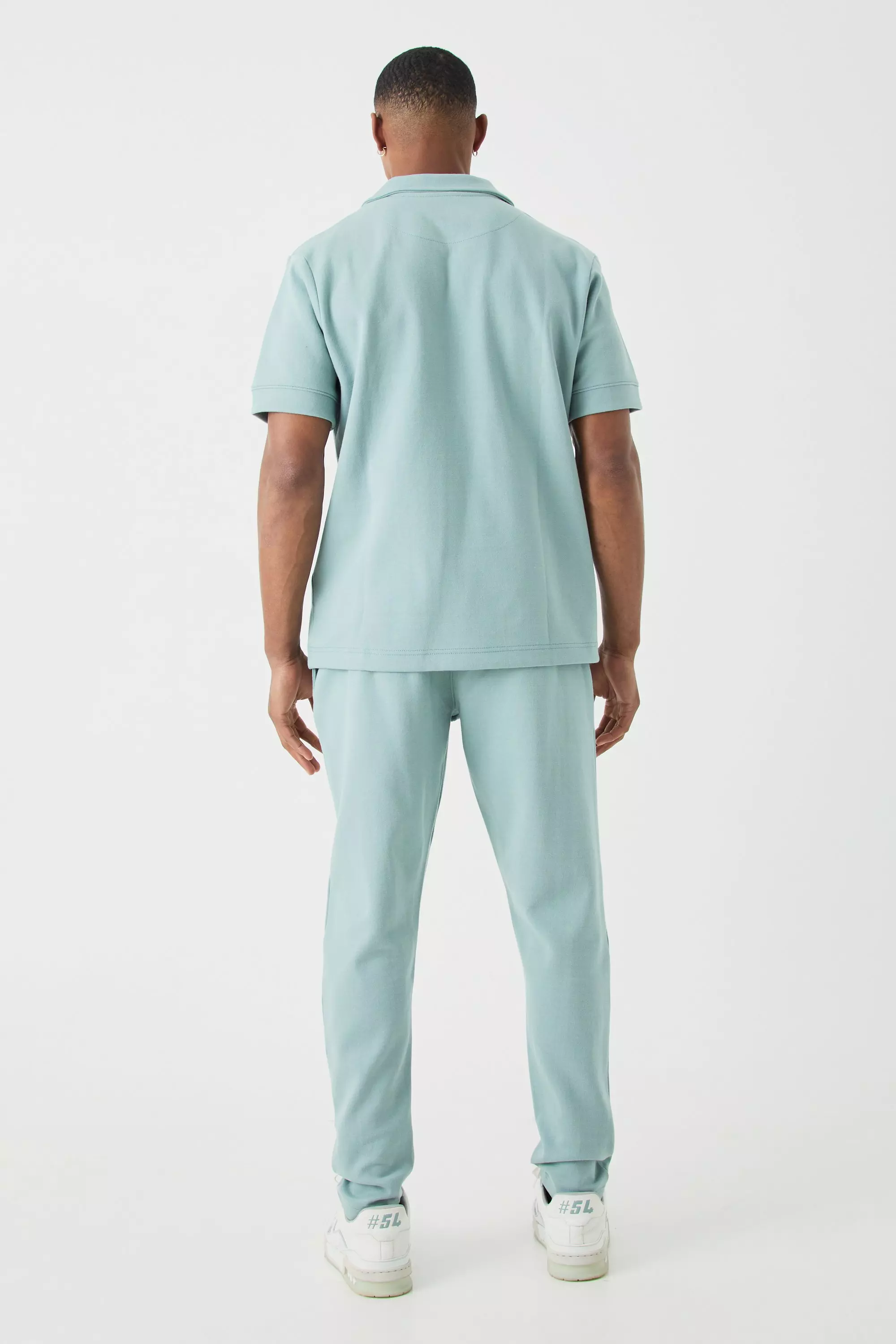 Dusty blue Slim Tapered Interlock Pintuck Jogger alternative image