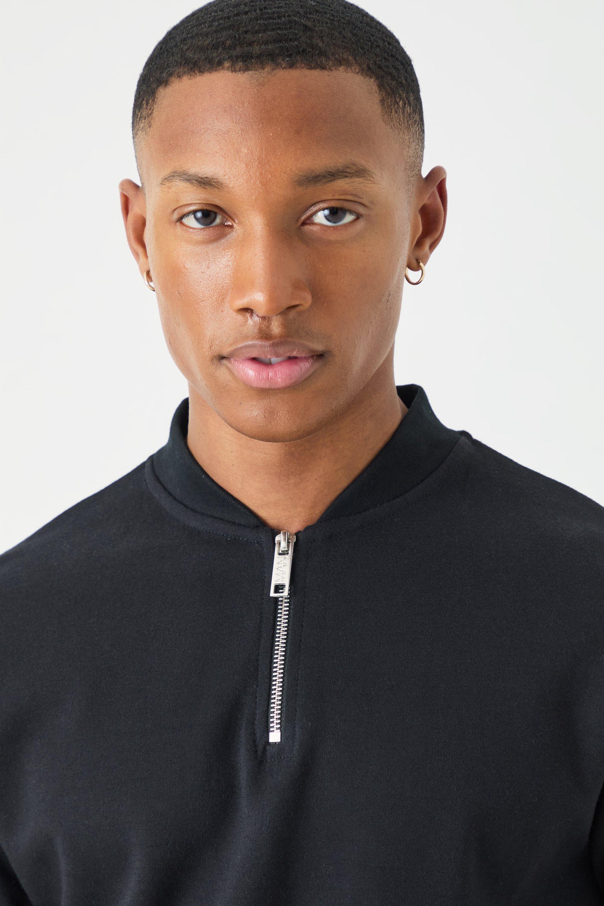 Slim Fit Bomber Neck Heavy Interlock Polo