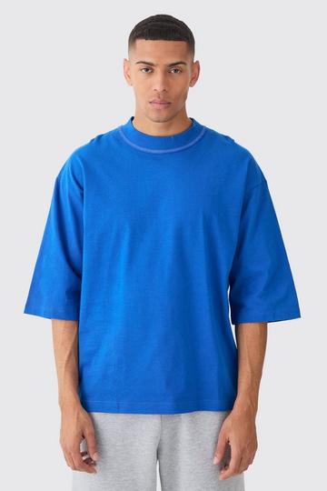 Oversized Heavy Layed On Neck Carded T-shirt cobalt