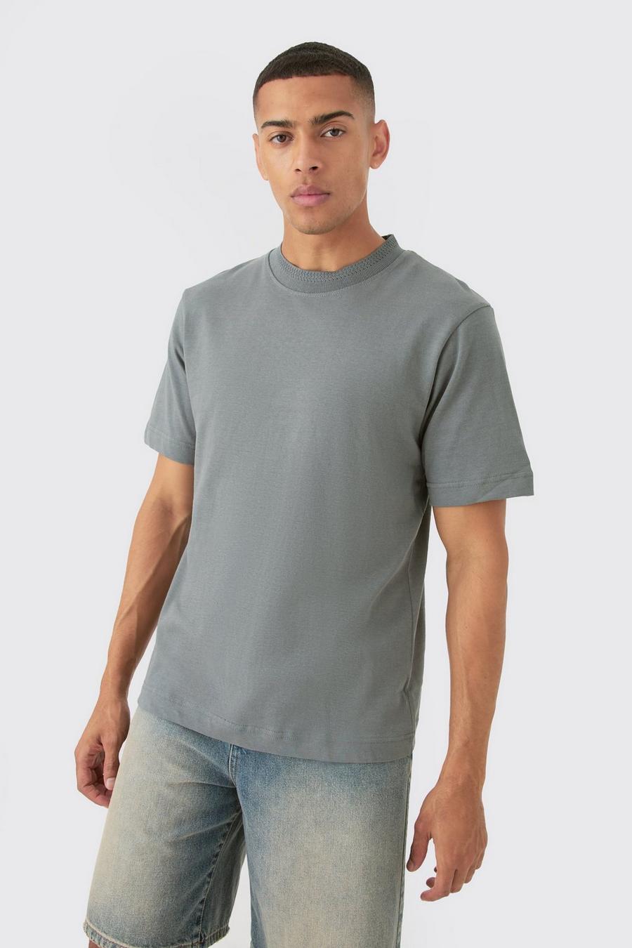 T-shirt oversize à motif jacquard, Slate image number 1