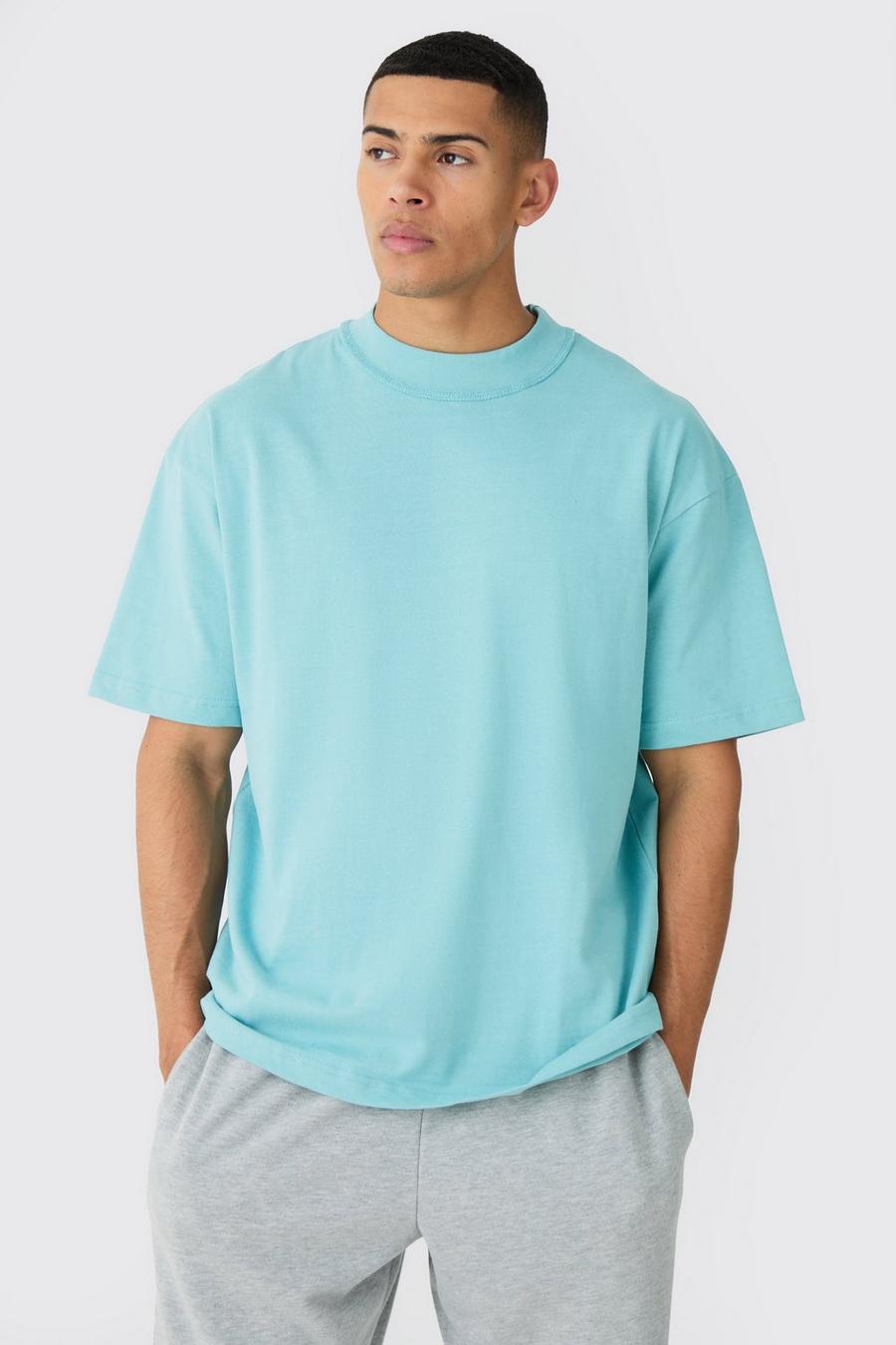Dusty blue Oversized Heavy Layed On Neck Carded T-shirt