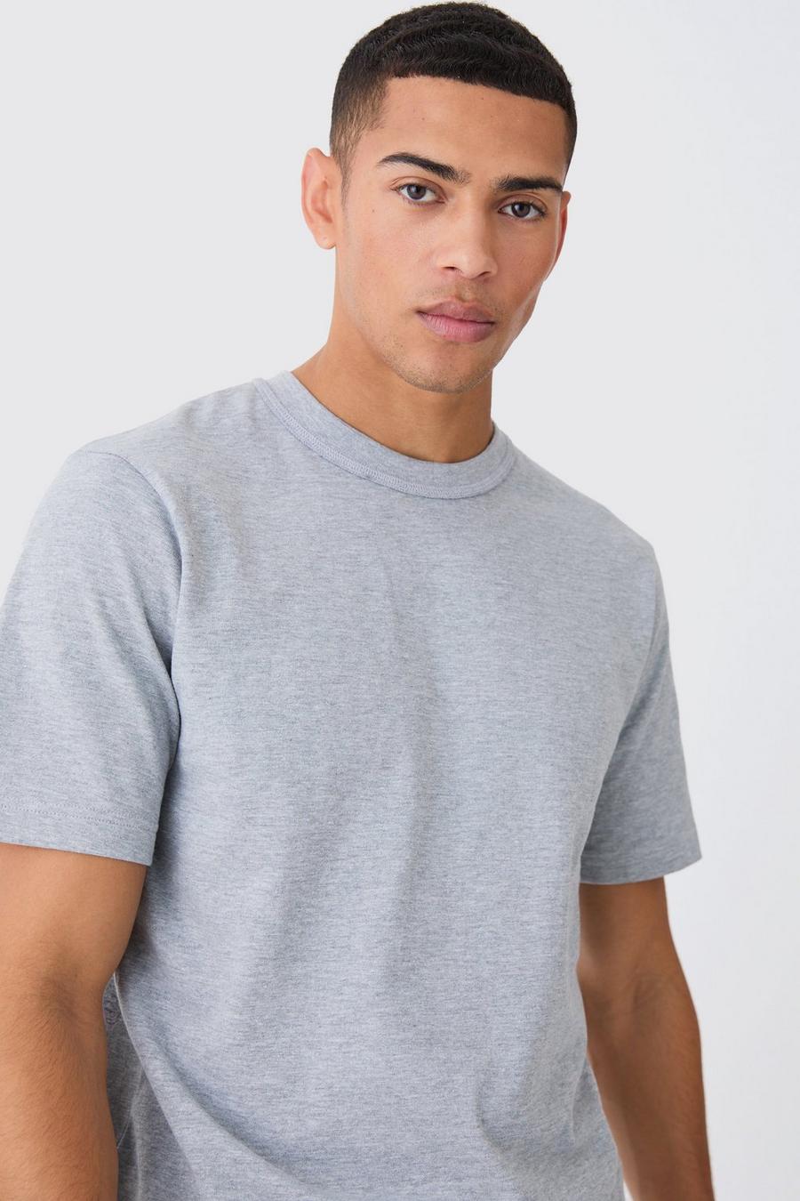 Grey marl Core Heavy Carded Layed On Neck T-shirt image number 1