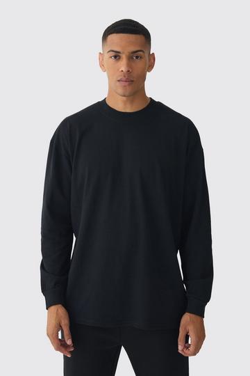 Oversized Long Sleeve Crew Neck T-shirt black