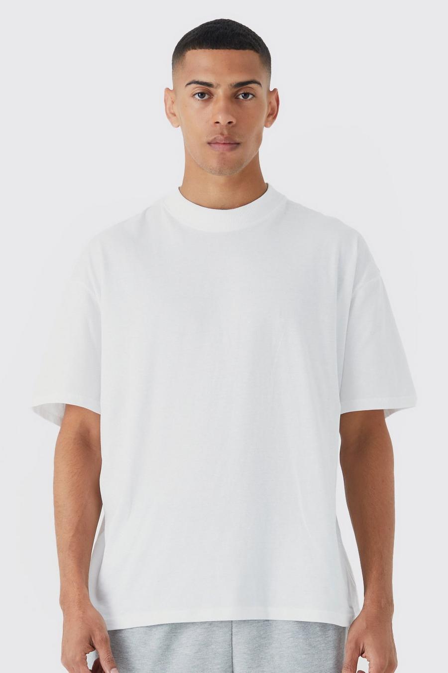 Camiseta oversize con cuello extendido, White image number 1
