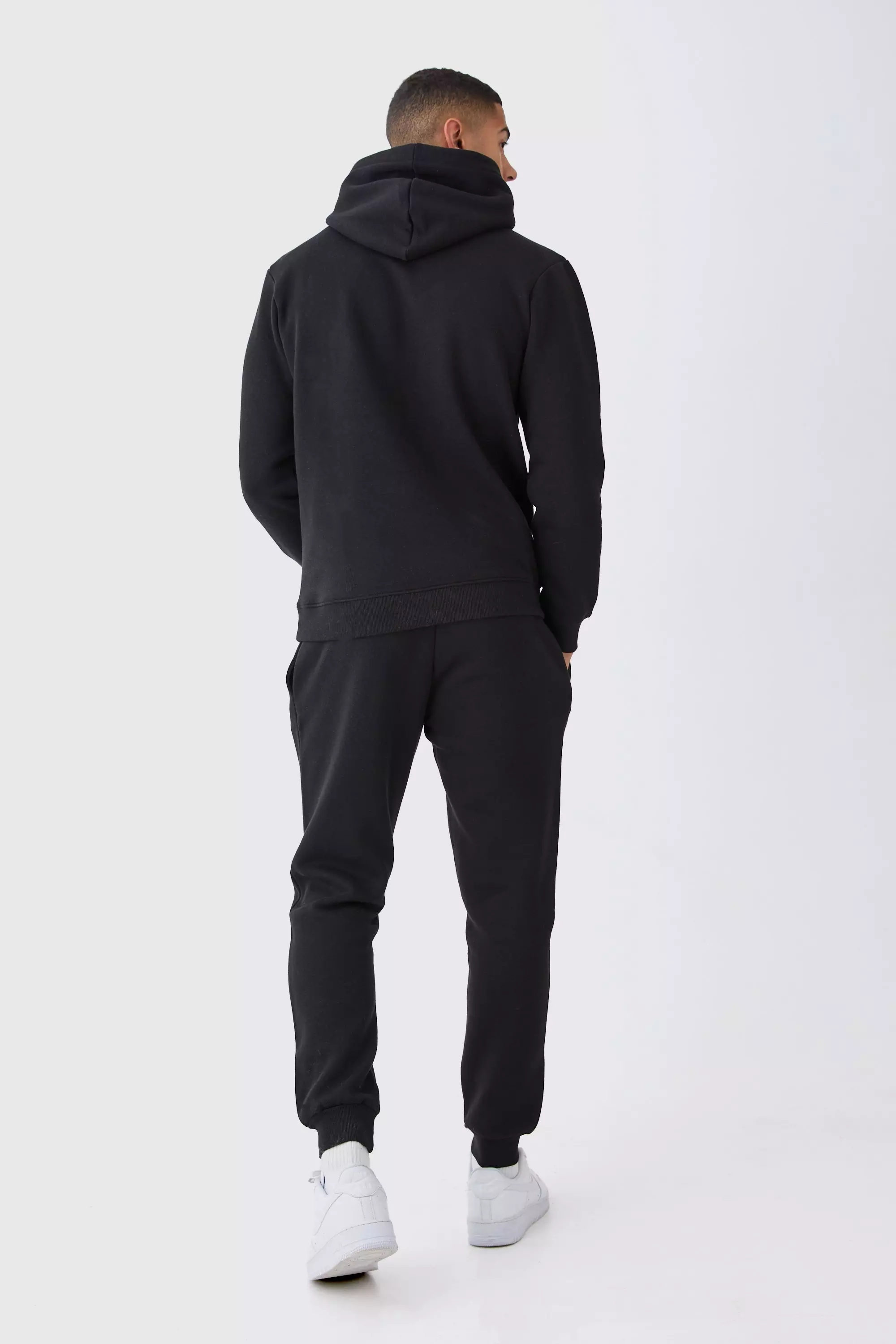 Black Man Branded Drawcord Detail Hooded Tracksuit alternative image