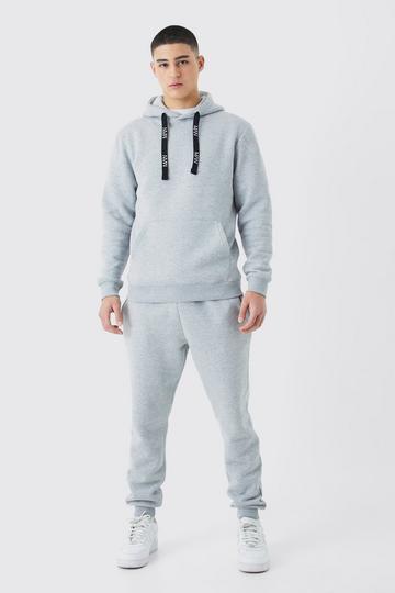 Man Trainingspak Met Capuchon En Touwtjes grey marl