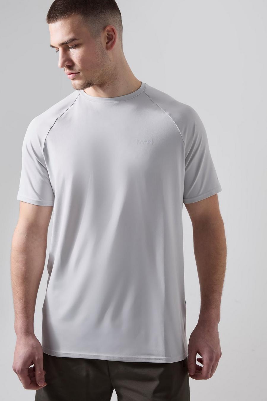 Grey Tall Raglan Man Active Fitness T-Shirt