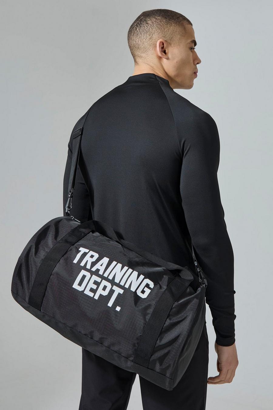 Sac de sport à slogan Active Training Dept, Black image number 1