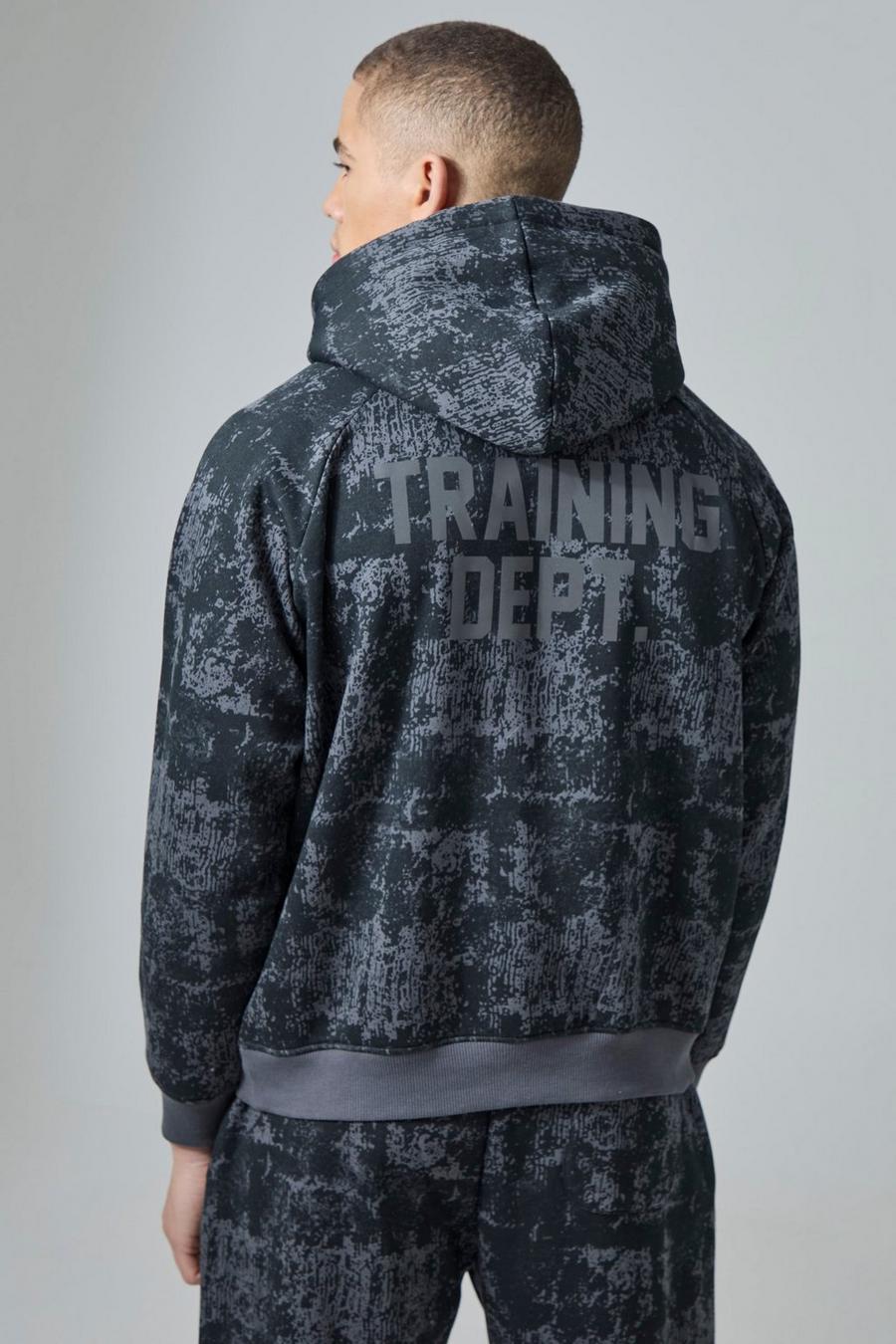 Black Active Training Dept Kamouflagemönstrad hoodie image number 1