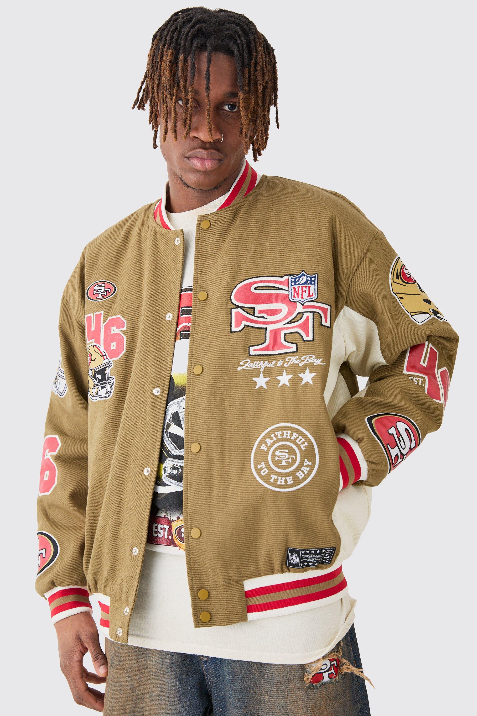 Men's Nfl 49ers Varsity Pu Applique Jacket